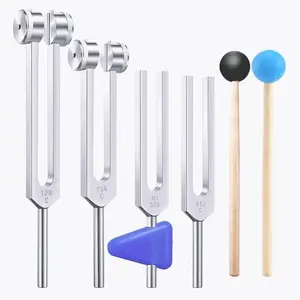 Sound  Tuning Forks (128Hz, 256Hz, 512Hz,528Hz) for  Repairing Nervous System Musical Instrument and  Reliever Testing  Care