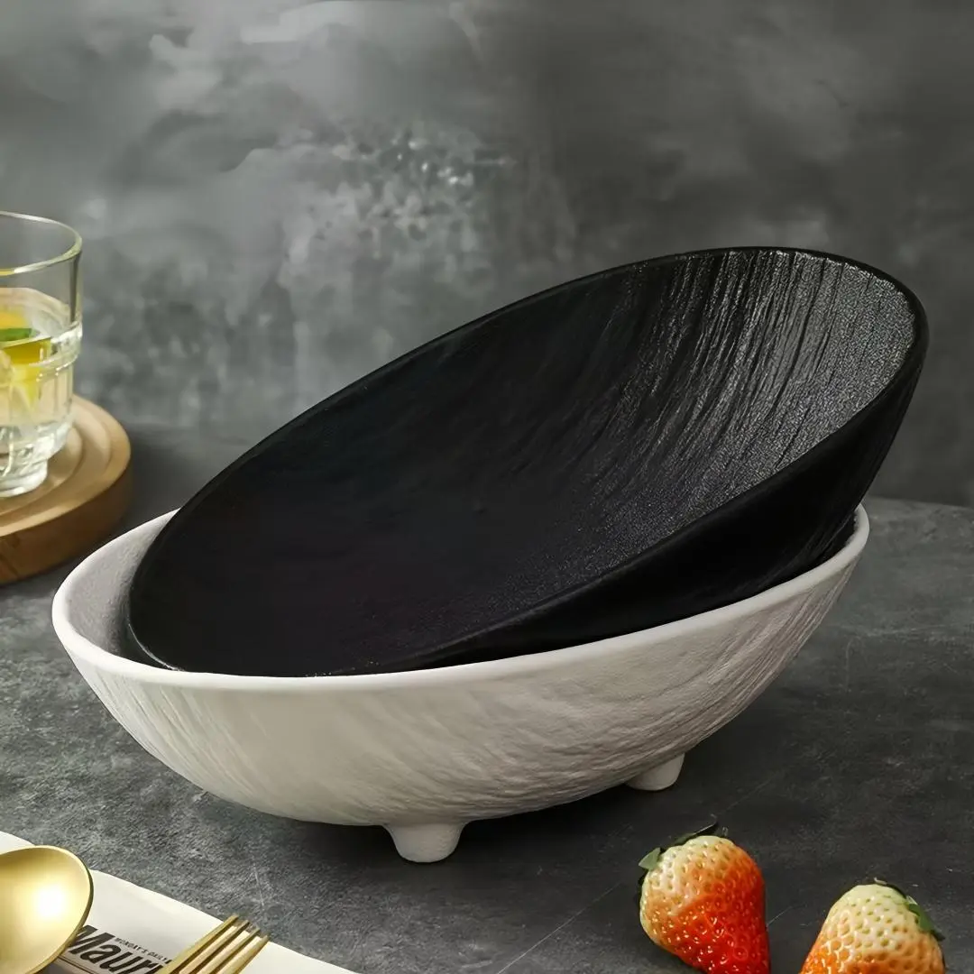 Elegant Oval High Footed Serving Tray, Fruit & Candy Dish, Hotel-Grade Matte Design, Home Decor Kitchenware