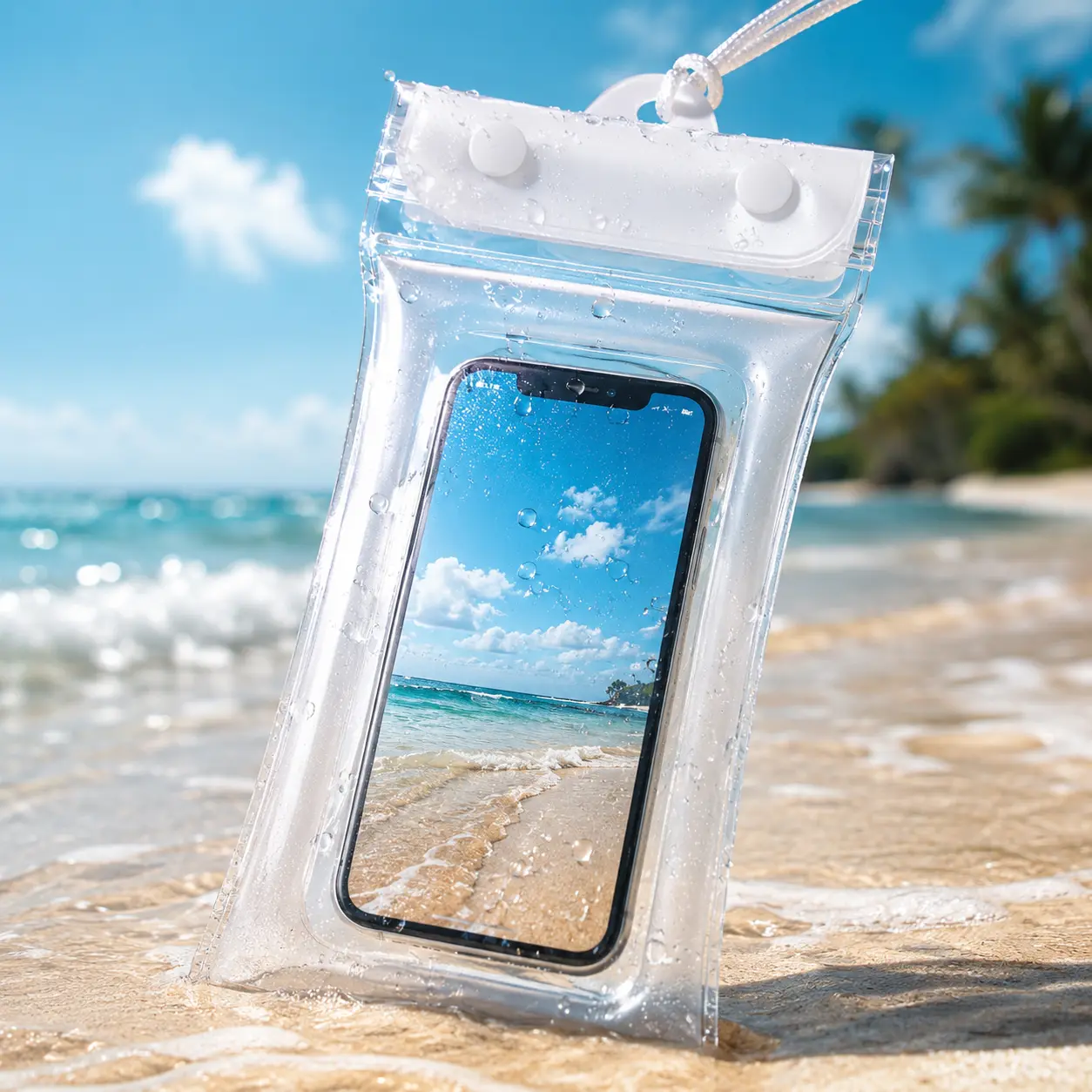 Waterproof Phone Pouch with Touch Screen, 4-Layer Seal Dry Bag for Swimming, Boating & Beach