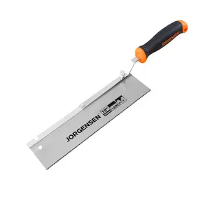 #SpringGlowUp JORGENSEN 10" Dovetail Reversible Saw, Professional Cutting Jamb Saw, 13TPI Double Ground Teeth Flush Cut Saw Spring Loaded Design Cranked Soft Handle, Shorten Door Frame, Tile Installation and Prep