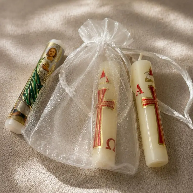 12pcs mini Cirios, Recuerdos para Bautizo confirmación y Comunión 4” inches
