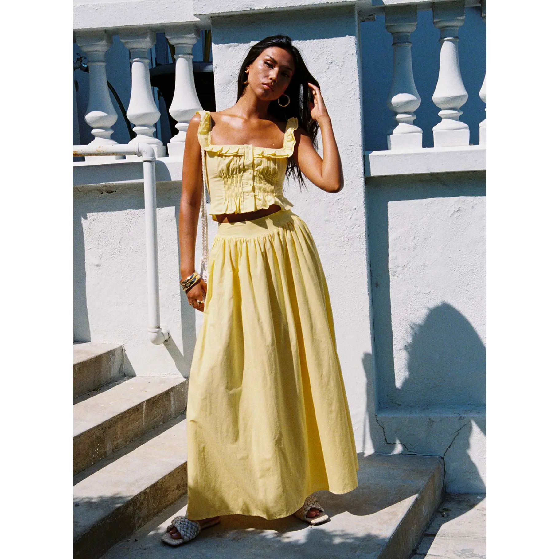 Valerio Maxi Skirt Yellow