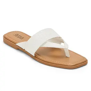 Women’s Woven Band Flip Flops Square Toe Summer Sandals