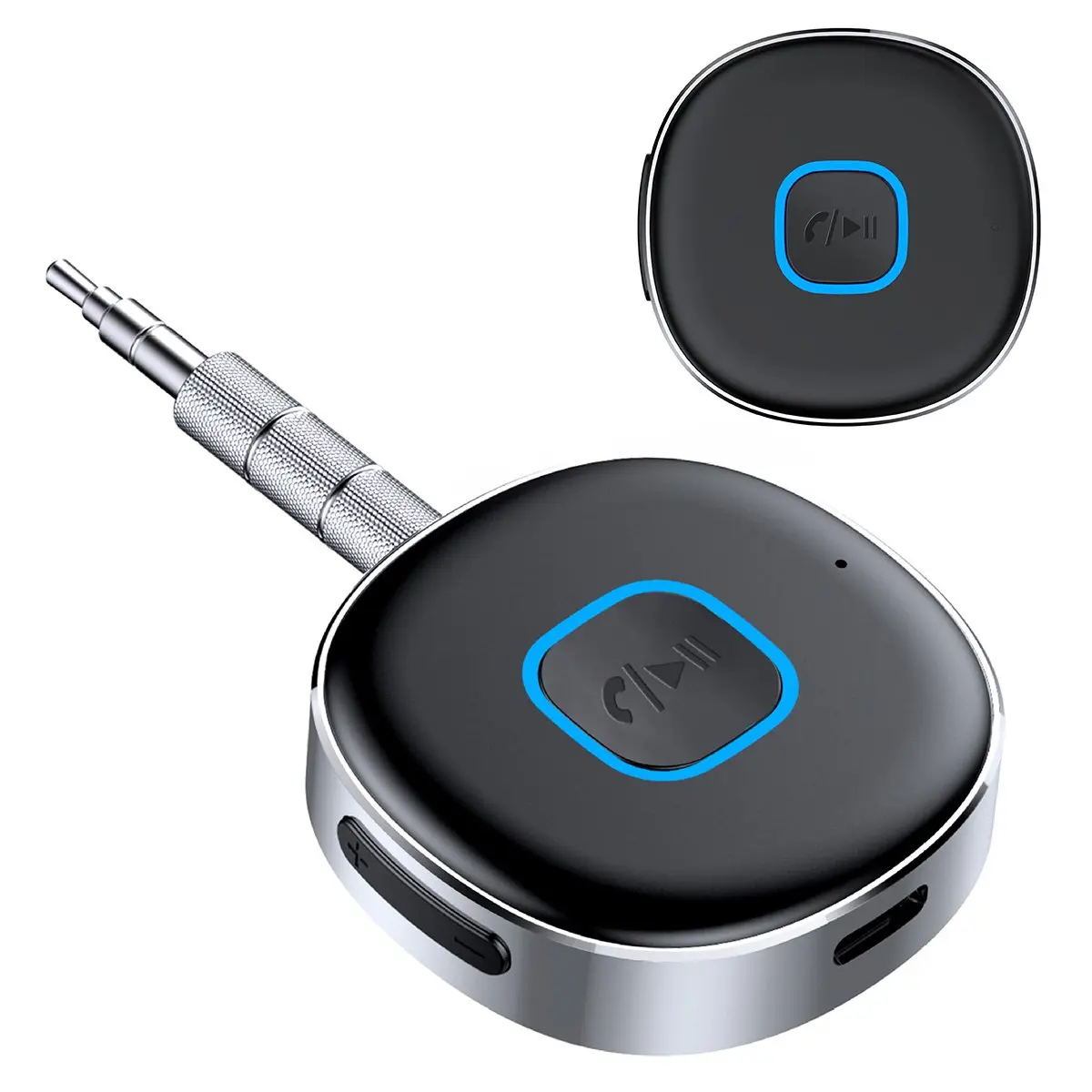 Automotive Bluetooth Receiver with Noise Cancelling, 3.5mm Jack AUX Support Universal Car Adapter, for Hands-Free Calling, Home Stereos & Wired Headsets