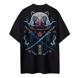 Demon Slayer Inosuke Hashibira Graphic Tee – 100% Cotton Anime Short Sleeve T-Shirt for Men & Women, Aesthetic, Classic