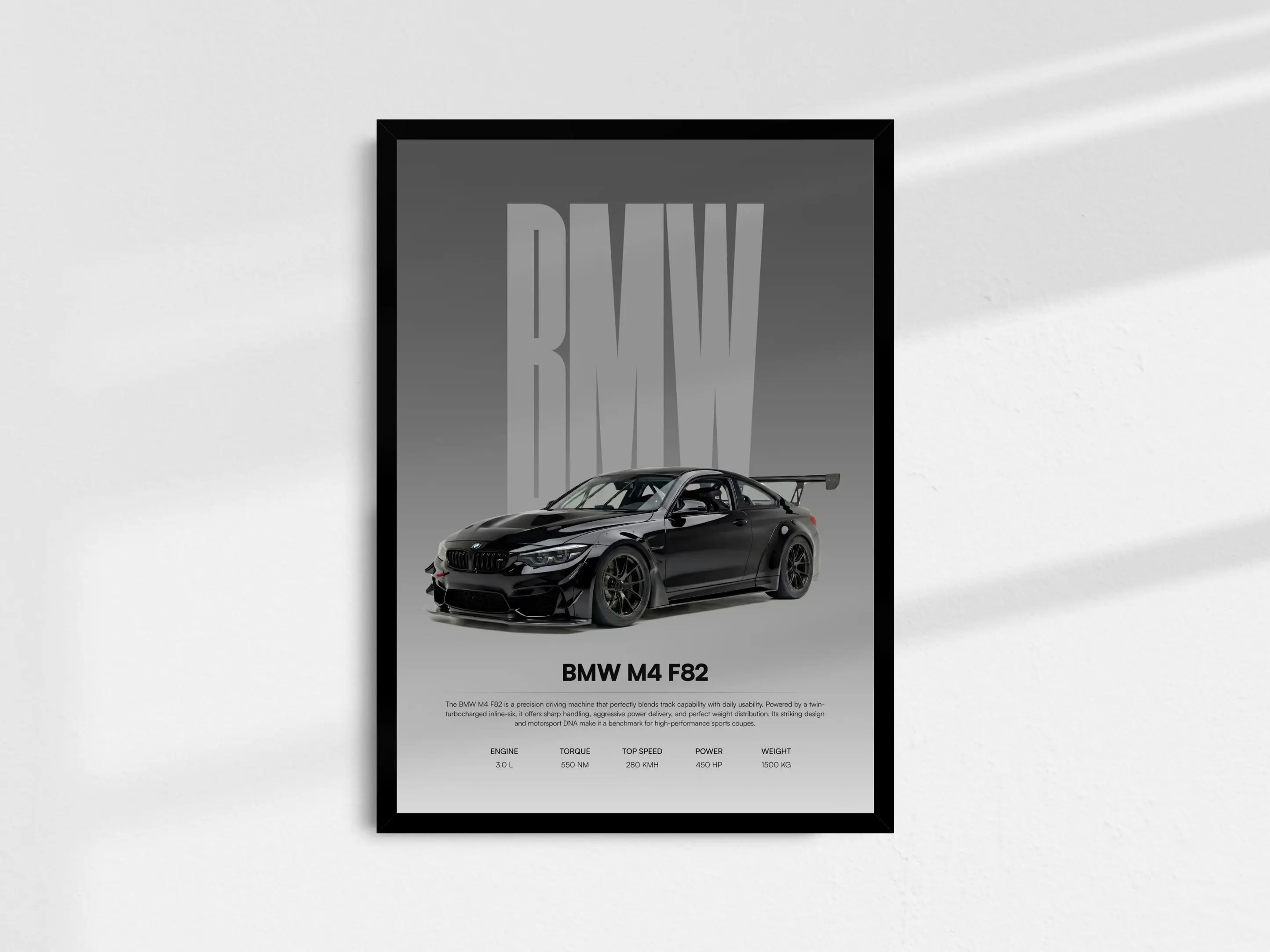 BMW M4 Poster – Luxury Car Wall Decor, Automotive Enthusiasts, BMW Art