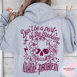 Whole Problem Graphic Cotton Hoodie Womenswear