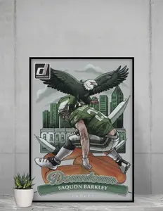 Donruss Saquon Barkley 2025 Downtown 12x17 Poster Philadelphia Eagles