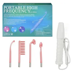 US standard plug, 4-in-1 neon light and facial high-frequency stick, portable handheld high-frequency facial stick machine with 4 neon tubes, household facial, head, neck massager, Halloween gift, Christmas gift