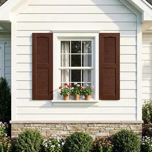 Standard Pairs Vinyls Raised Panel Shutters w/Installation Shutter-Lok's & Matching Screws (Per Pair),Paintable Window Decorate,Window DIY,Weather-Resistant