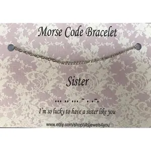Morse Code Bracelet- Sister