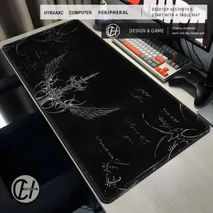 Cool Sword Art Desk Mat Large Size Rubber Mousepad XXL Gothic Symbol Black Mouse Pad Computer PC accessories Gaming Keyboard Mat