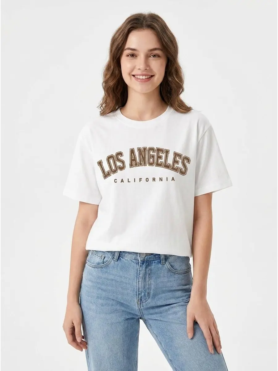 California Varsity Tee Destination Graphic 100% Cotton Black White S-5XL Women College-style Casual-wear Travel-souvenir Street-chic