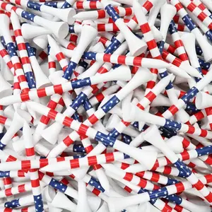Golf Tees Unbreakable American Flag Golf Tees Low Friction Transparent Long Golf Tees Bulk,Tees Reduces Friction & Side Spin, Long Golf Tees Bulk for Men & Women,Durable Reusable StandardEssential Golf Accessories,Competitions and Daily Golf Playing