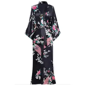 Black Robe Set With Matching Bonnet Vibrant Sexy  Womenswear Nightwear Loungewear Floral