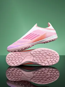 Adult Soccer Cleats for Men Women Teens Students, Football Cleats, PU Leather Training Match Shoes, Football Boots, Outdoor Long Ag Short TF Studs, Sporty Geometric Design