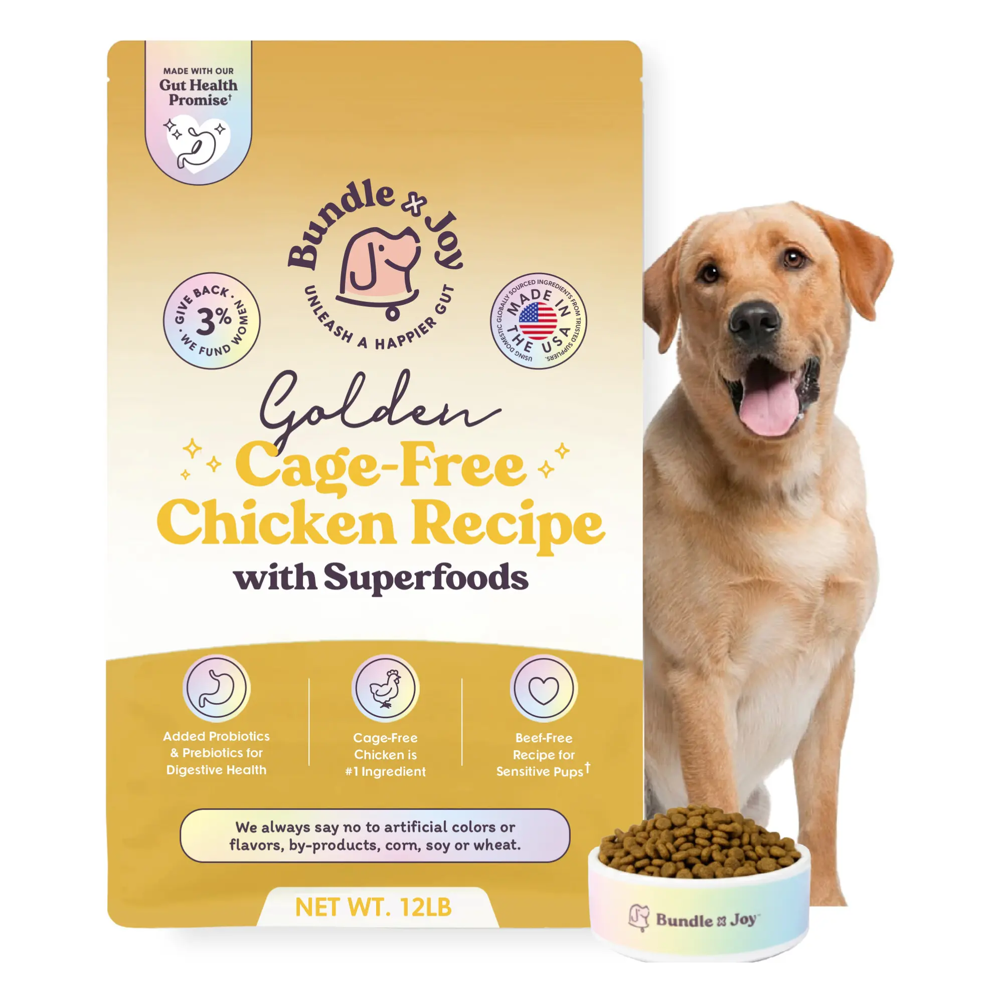 Bundle x Joy Golden Cage-Free Chicken Recipe Dog Food