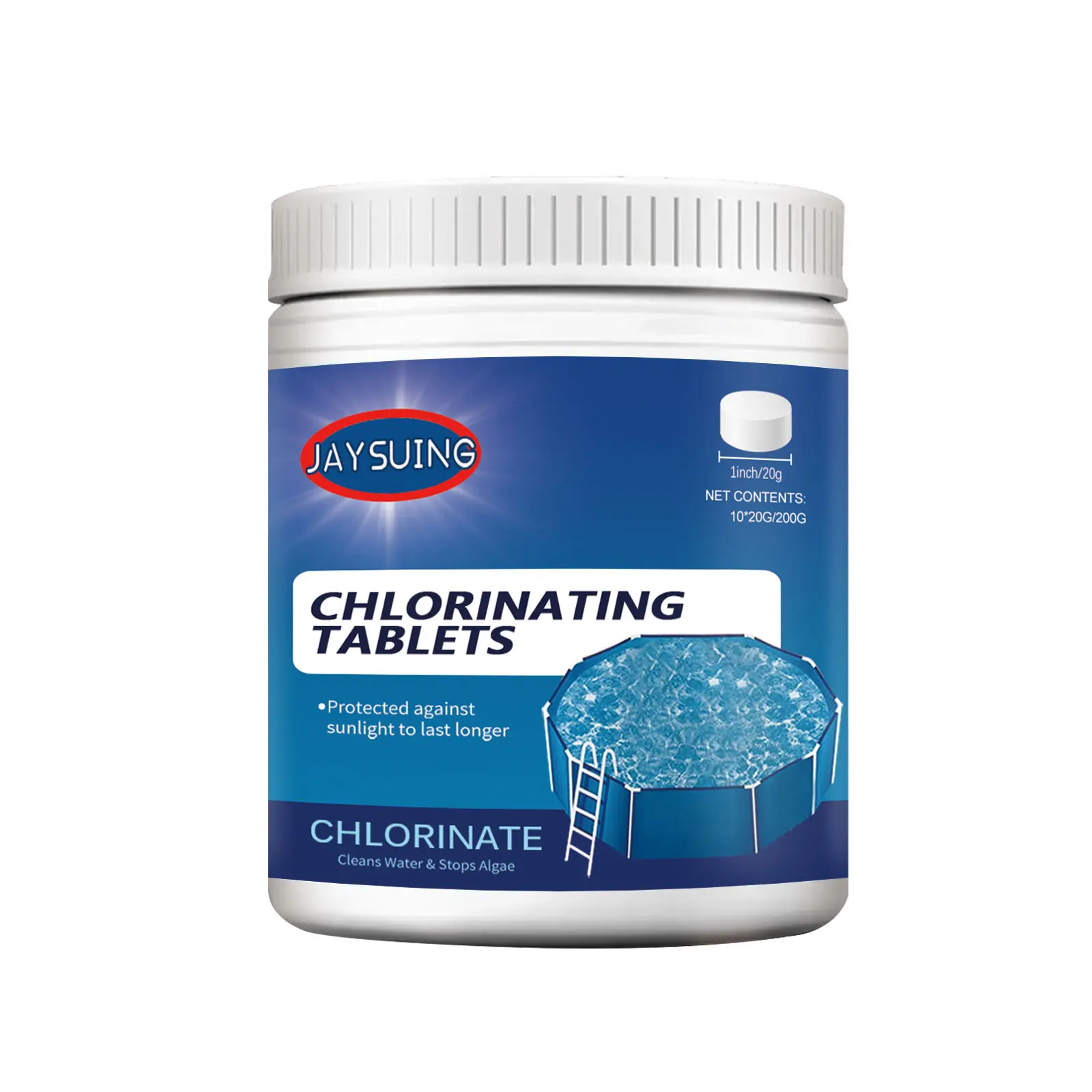 Jaysuing Effervescent Tablets Multi-functional Instant Cleaning Swimming Pool Water Quality Improvement Effervescent Tablets