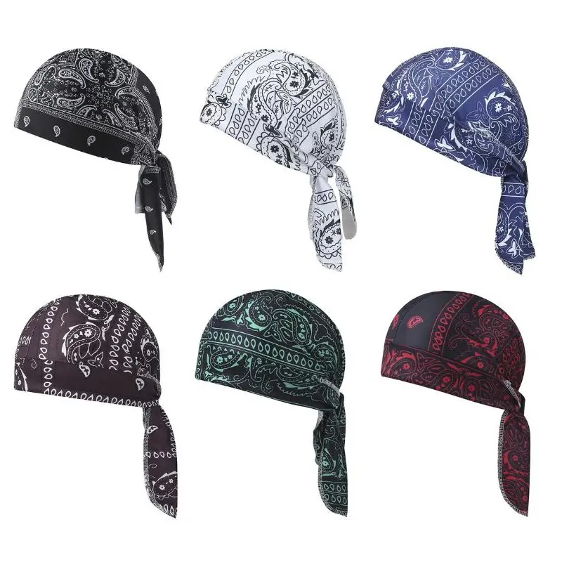 Yeomoo 6pcs Paisley Cooling Headscarf Cap Set, Vintage Bandana , Motorcycle Pirate Head Wrap Helmet Liner, Stretch Fit Hand Washable Multi-Use Outdoor Headwear for Sports & Outdoor Activities summervibes