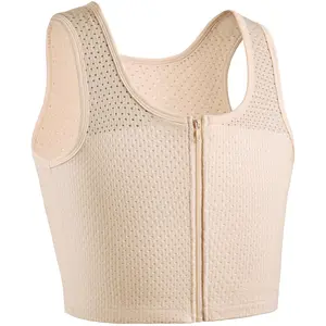 Chest Binder Ftm Transgender Zip Up Binder Breathable Breast Cool Fabric Tank Top