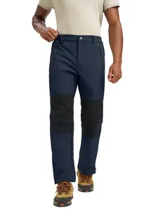 TBMPOY Mens Snow Ski Pants Waterproof Insulated Fleece Lined Winter Snowboard Hiking Outdoor Pant with Zipper Bottom Leg
