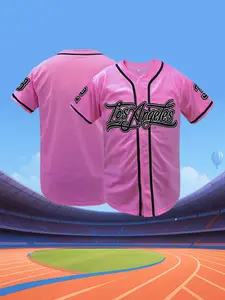 Los Angeles Embroidered Baseball Jersey for Men Women Casual Short Sleeve Button Down Breathable Unisex Elastic Streetwear Hip Hop Fashion Sports Tops