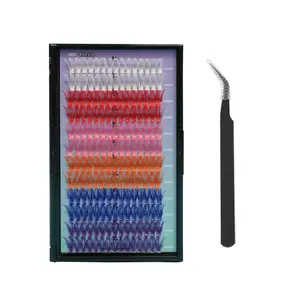 [Live]【Halloween Limited】Cofier Iridescent Lash Clusters 14–16mm 180 pcs No Glue Needed Reusable Self-Adhesive Color Lashes for Effortless Glam with Medical Grade Jelly Adhesive Eyelashes Gentle