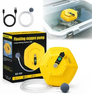 2026 New Bait Bucket Aerator for Fishing Floating Rechargeable IPX7 Waterproof Oxygen Pump Ultra Quiet Bubbler for Live Minnows Portable Fish Tank Aquarium Aerator
