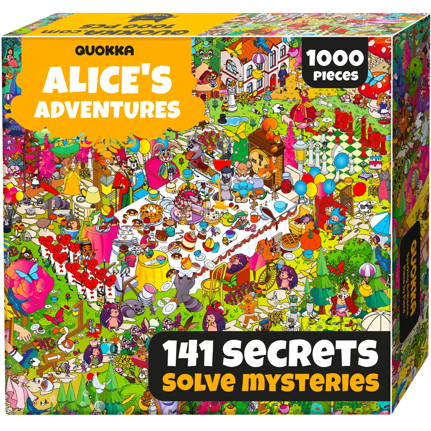 QUOKKA 1000-Piece Adult Jigsaw Puzzle - Alice Theme Art Puzzles, Fantasy Design, Secret Tasks, Audio Story for Deep Relaxation, Sturdy Box, Pieces Jigsaw Puzzles