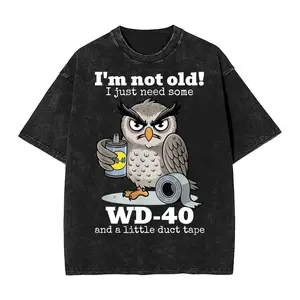 Owl I'm Not Old I Just Need Some T-Shirt Menswear Top with WD-40 and Duct Tape Design