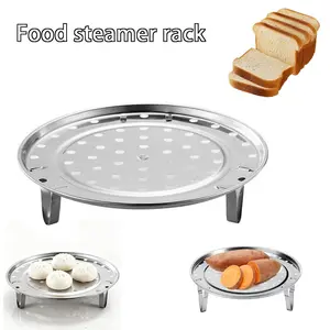 Stainless steel steaming rack, multi-layer round insert plates, sturdy and durable, suitable for cooking food, vegetables, and seafood. Steam tray, steam basket, suitable for pressure cookers and woks. Steamer