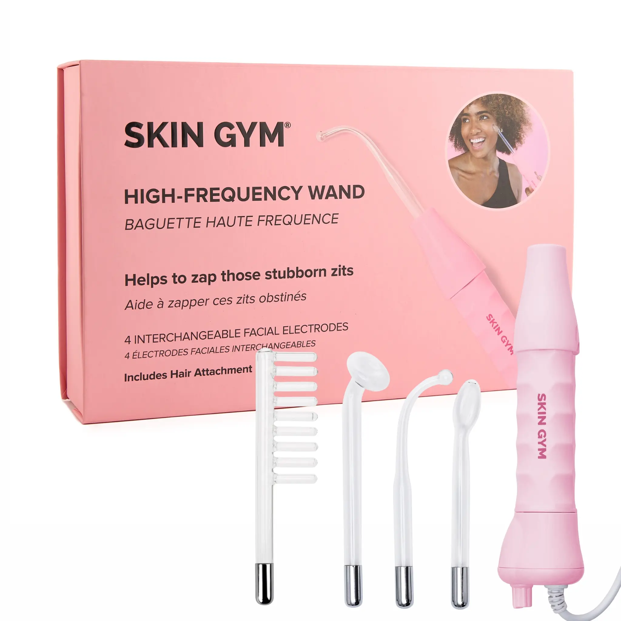 Skin Gym High-Frequency Wand Facial Skincare & Beauty Care Support | Lightweight Design & Easy Daily Use Blackhead Remover Vacuum Face Lifting Roller