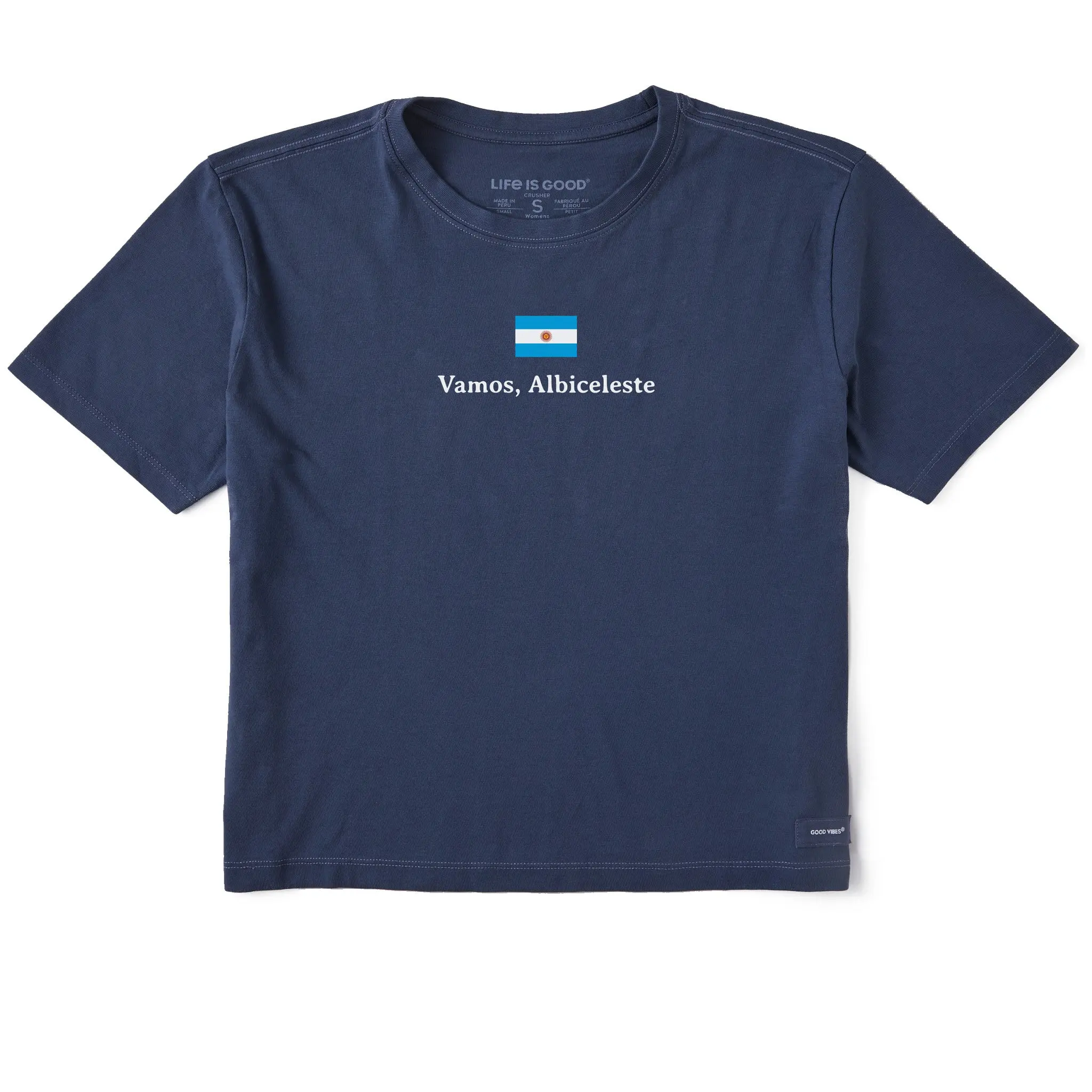 Women's Argentina Albiceleste Short Sleeve Crusher Boxy Tee