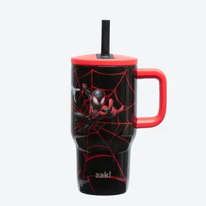 Zak Designs Fairway Kids Insulated Stainless Steel Tumbler with Silicone Spout and Splash-Proof Lid