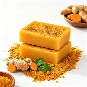 Turmeric and Kojic Acid Brightening Soap Bar, Cold Processed Cleanser with Lemon, Dark Spot Remover for Face & Body Skin Repair