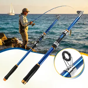 High Modulus Carbon Telescopic Spinning Rods, multi-taper high-load blanks, 6.9/9.8/11.8ft, matte black & blue scratch-proof coats, anti-corrosion steel guides. Compact travel build for lake, river surf casting for casual & tournament shore anglers