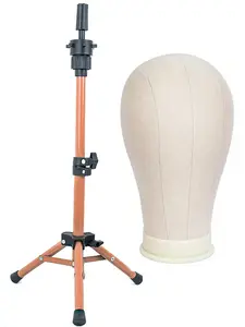 22 Inch Wig Head Mannequin Head with Wig Stand, Canvas Material, Ideal for Wigs Making & Display, Versatile Dummy Head, Wig Tool, Practice Mannequin Head