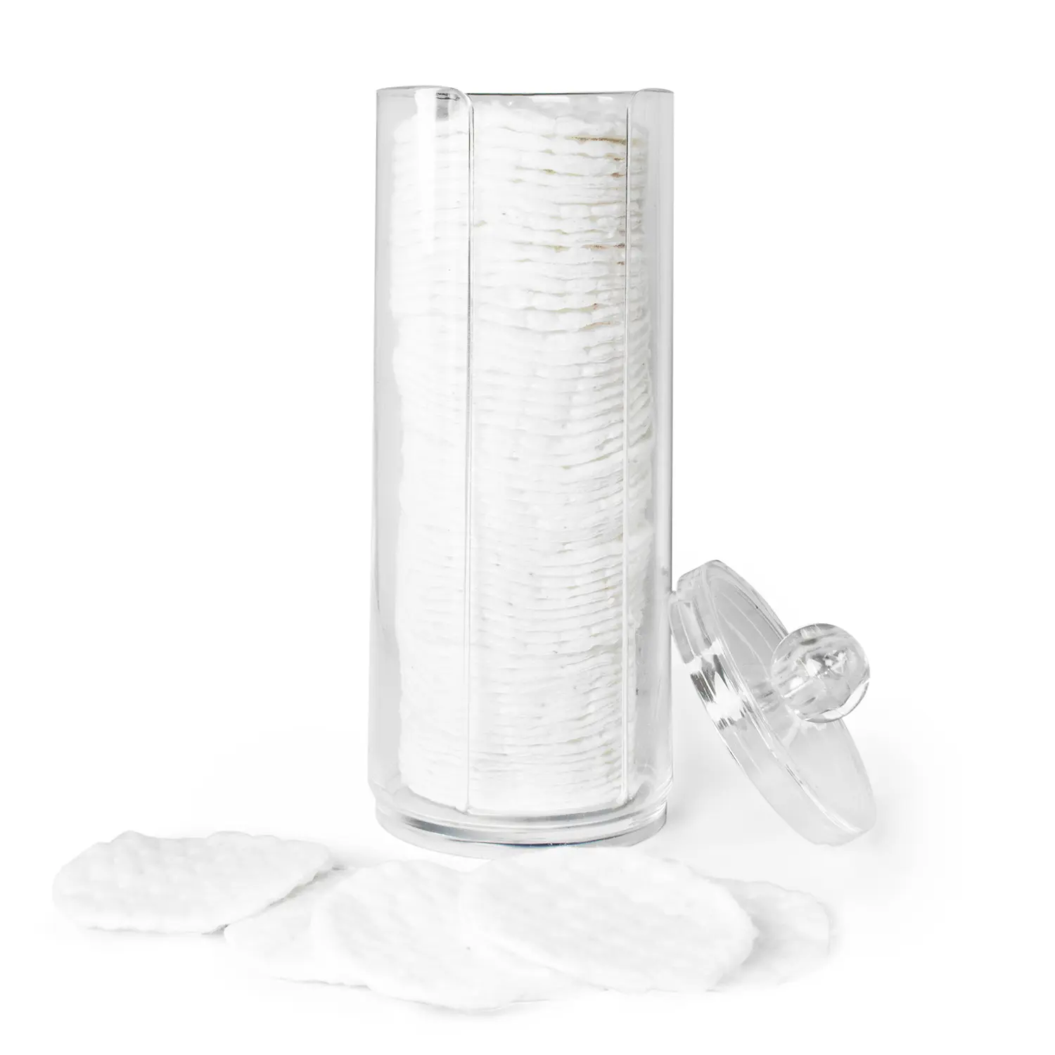 Super Z Outlet Clear Acrylic Cotton Pad Holder – Makeup Remover Organizer for Vanity & Bathroom