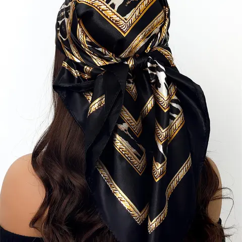 Women's Fashion Leopard Print Square Scarf, Casual Soft Comfortable Shawl for Daily Wear, Fashion Accessories for Women & Girls, Boho Style Scarf, Fashion Hair Scarves, Square Head Scarf, Fashion Shawl Wrap
