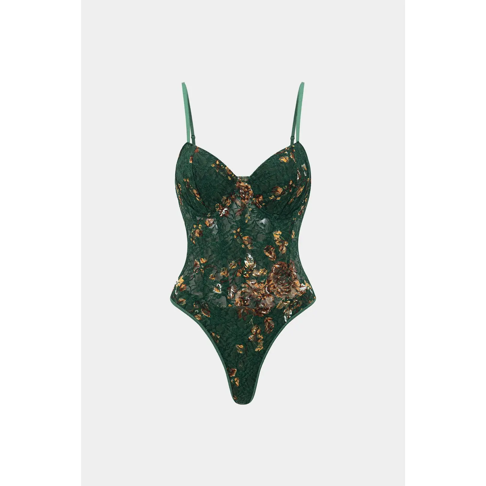 Women's Floral Print Embroidery Lace Bustier Corset Slip - Sleeveless Slim Fit Bodysuit