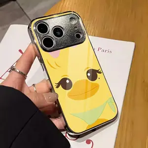 Cute B-Blackpink Kpop Phone Case For iPhone 17 16 15 14 13 12 Pro Max Plus Electroplated Metal Bumper Case Slim Tempered Glass Back Advanced Materials Shockproof Anti-Scratch Luxury Case Fashion Durable Stylish