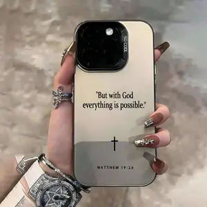 Bible Verse Pattern Phone Case, Shockproof Protection, Fits iPhone 17/16 Pro Max/15/14 Plus/13/12/11, Durable Cover
