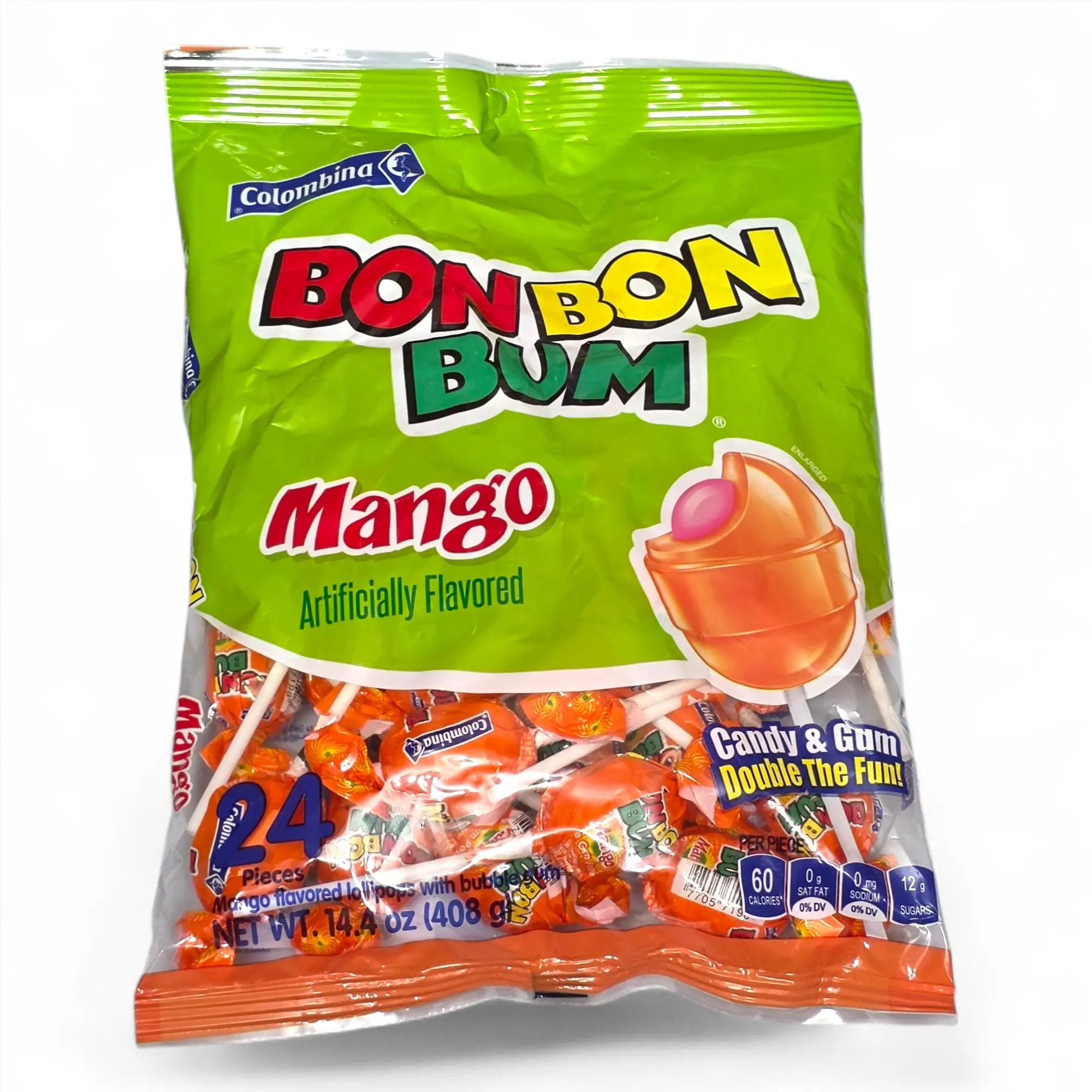 Colombina Bon bon bum Mago 408g 24Unit Bubble gum Pops - Elegant Packaging for Parties and Gatherings - Snack