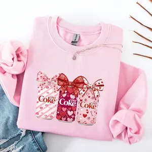 [Sale off up to 50%] Coquette Diet Coke Sweatshirt, Cute Bow Soda Crewneck, Valentines Day Gift, streetwear graphic tee