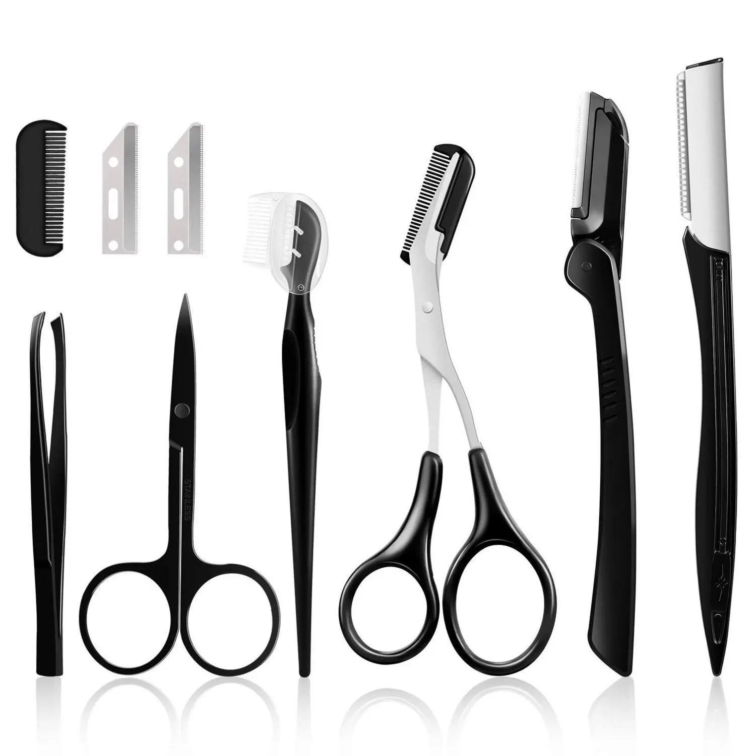 Eyebrow Kit, Multipurpose Exfoliating Dermaplaning Tool Face kits for Women Girl, Eyebrow Grooming Set (9 in 1)