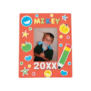 5" x 6 1/4" Red School Picture Frame Magnet Foam Craft Kit - Makes 24