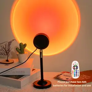 RGB Color-Changing LED Projector Night Light with Remote Control, Dimmable Feature, Ambient Room Light for Bedroom, Living Room and Home Decor, Adjustable RGB Lighting