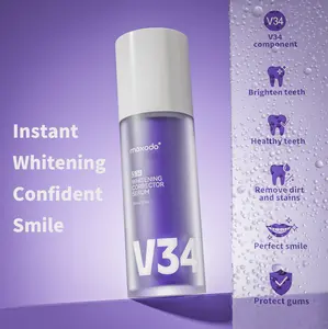 Maxodo V34 Blueberry Purple Teeth Whitening Serum (30ml, Single Item) - 7-Day Brightening, Yellow Stain Correction, Enamel-Safe, Sensitive Teeth-Friendly, Gentle Gum Care, Fresh Breath Evening Oral Care