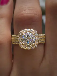 1 PC Fashion Cubic Zirconia Ring Elegant Engagement Ring For Women For Valentine's Day Gift Wedding Anniversary Party Jewelry