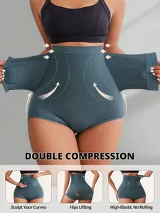 Women's High Waist Dual Compression Shapewear Shorts, Tummy Control Butt Lifting Shaper, Basic Adjustable Body Shapewear, Women's Shapewear Bottoms for Daily Wear, Casual, Tummy Tuck Garment, Highwaist Girdle Everyday Underwear, High Waist Shaping
